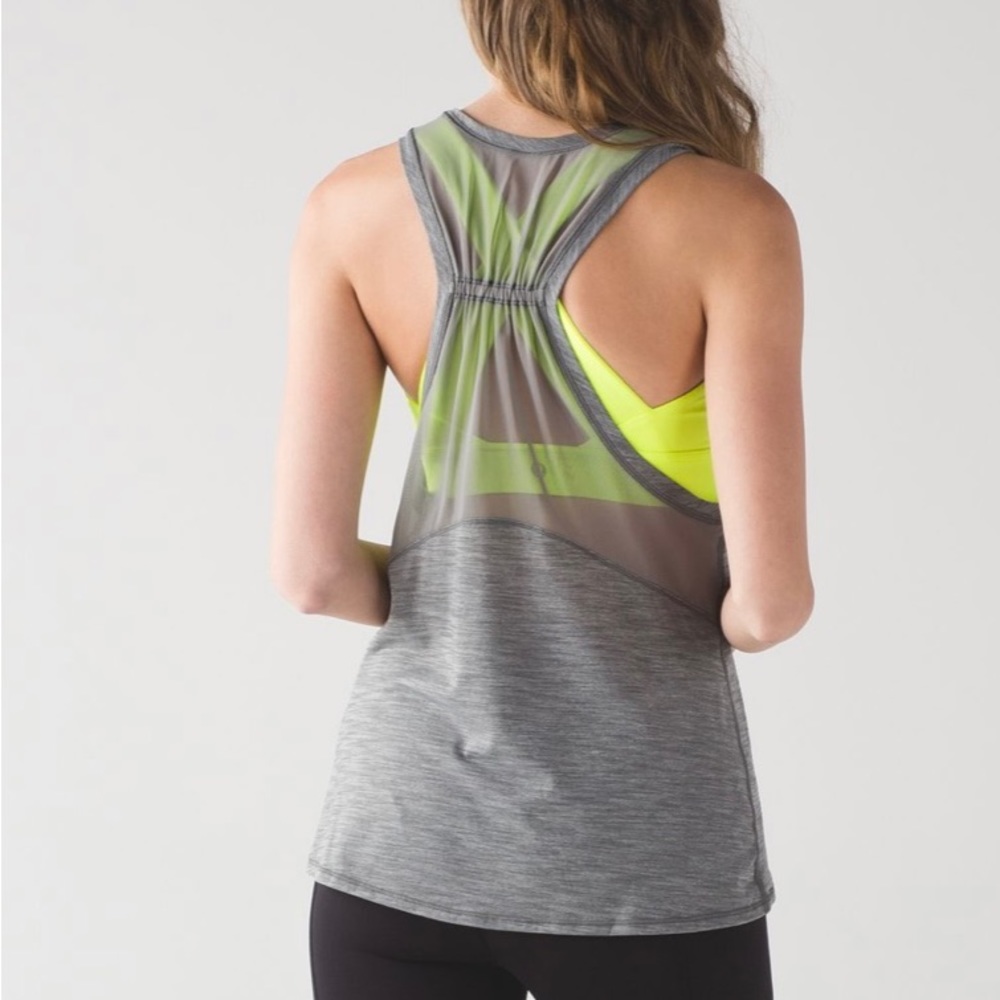 Lululemon Work The Circuit Tank Yellow Grey Size 4